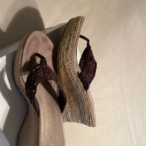 Brown wedge sandal